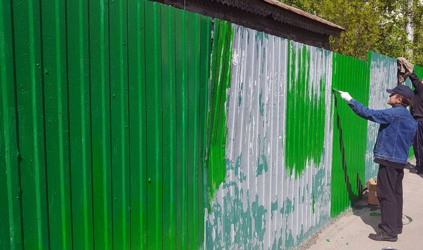 Чем и как покрасить забор