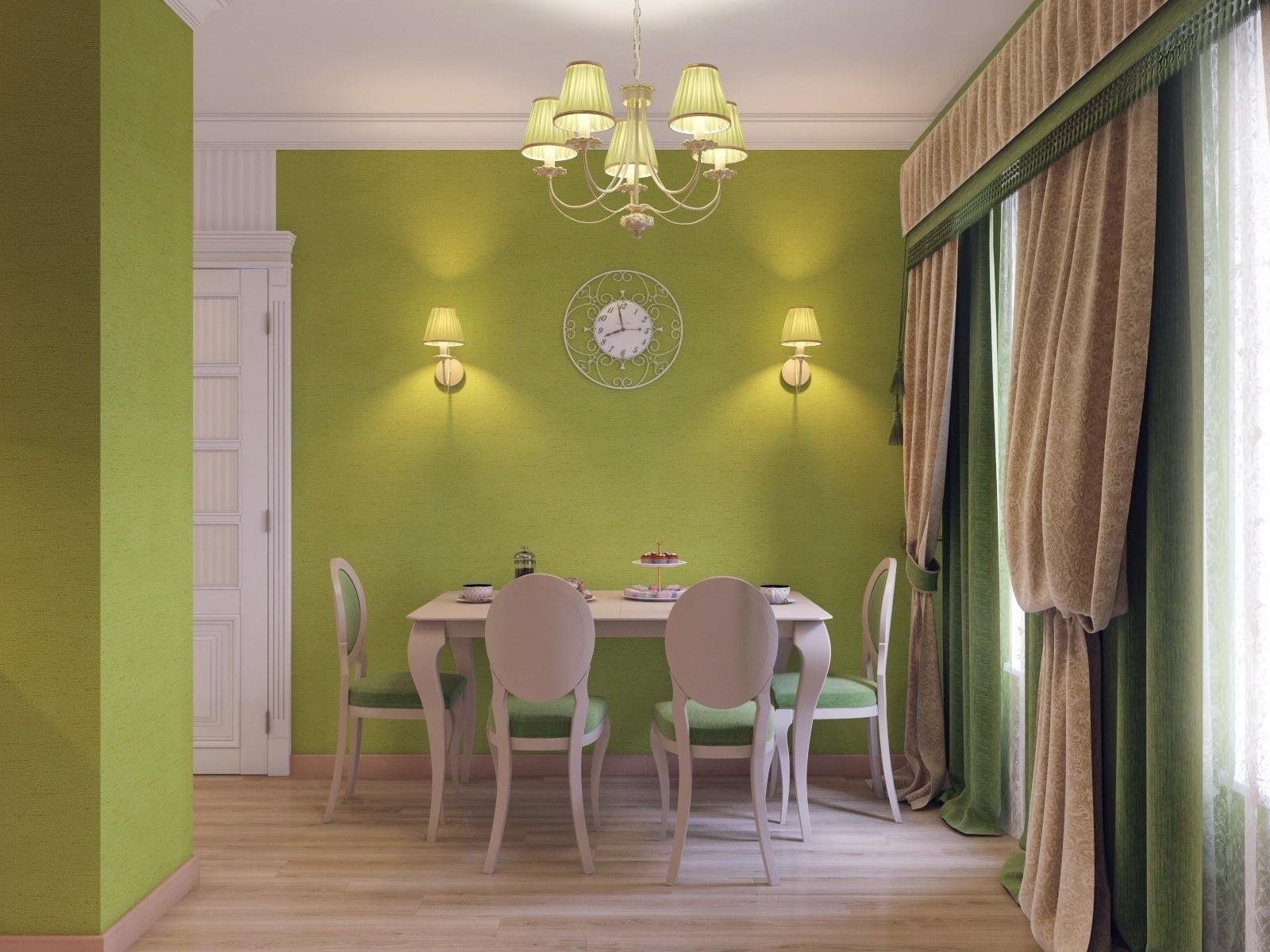 Зеленые шторы в гостиной – свежее и умиротворяющее решение для любого интерьера
