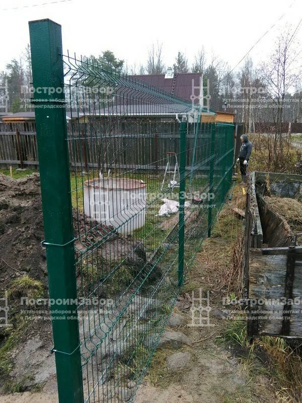 Забор из сетки рабицы( гиттер): фото, видео, инструкция