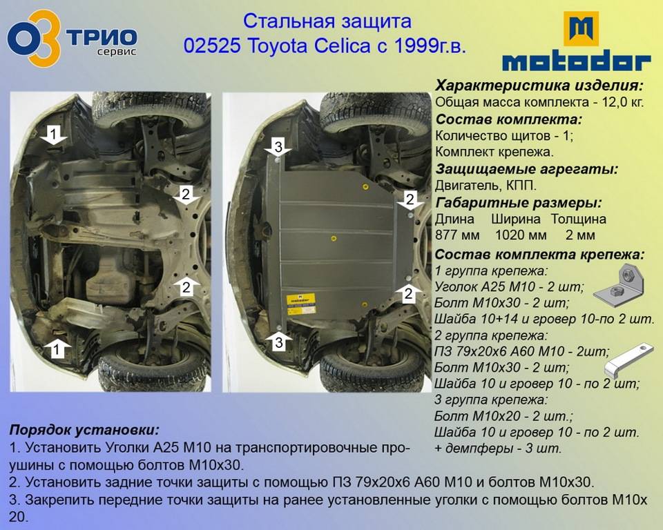 Установка защиты картера своими руками