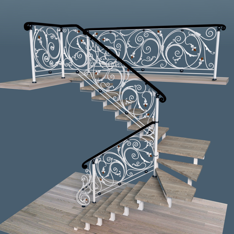 Надежные кованые ограждения лестницы: красивое оформление конструкций