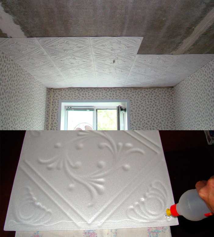 Чем покрасить плитку на потолке из пенопласта? обзор +видео