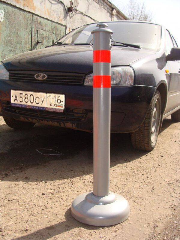 Столбики для ограждения парковки: полусфера из бетона