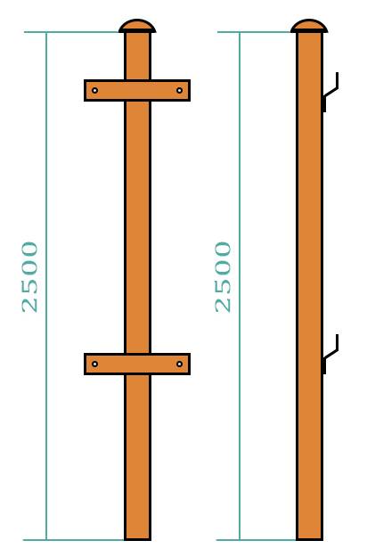Купить столбы для забора металлические 2.5 метра
