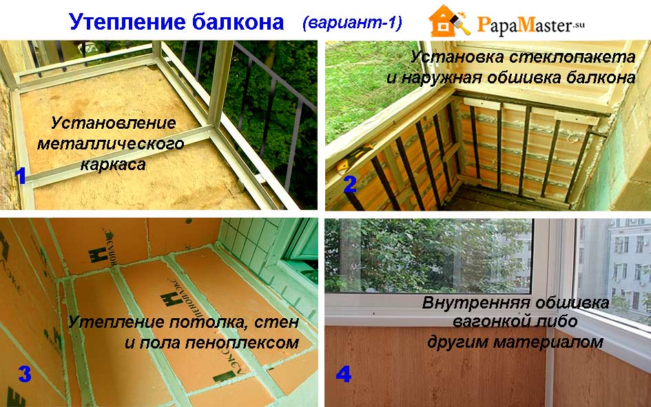 Утепление балкона или лоджии минеральной ватой