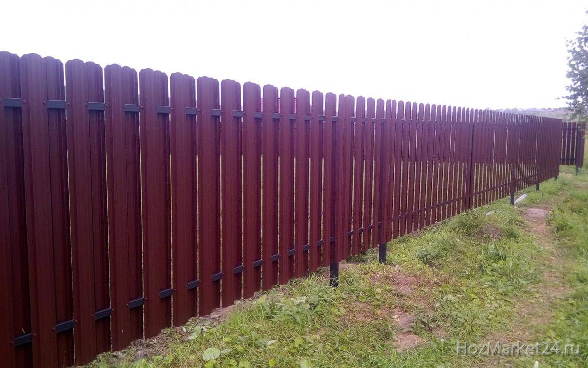Забор для дачи из металлического штакетника