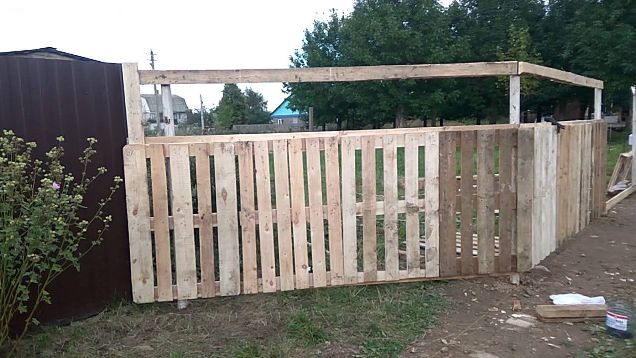 Как сделать забор из паллетов?
