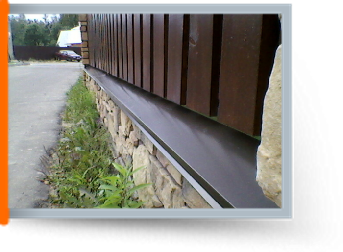 Отливы для забора из кирпича: на фундамент, цоколь, установка металлических и бетонных