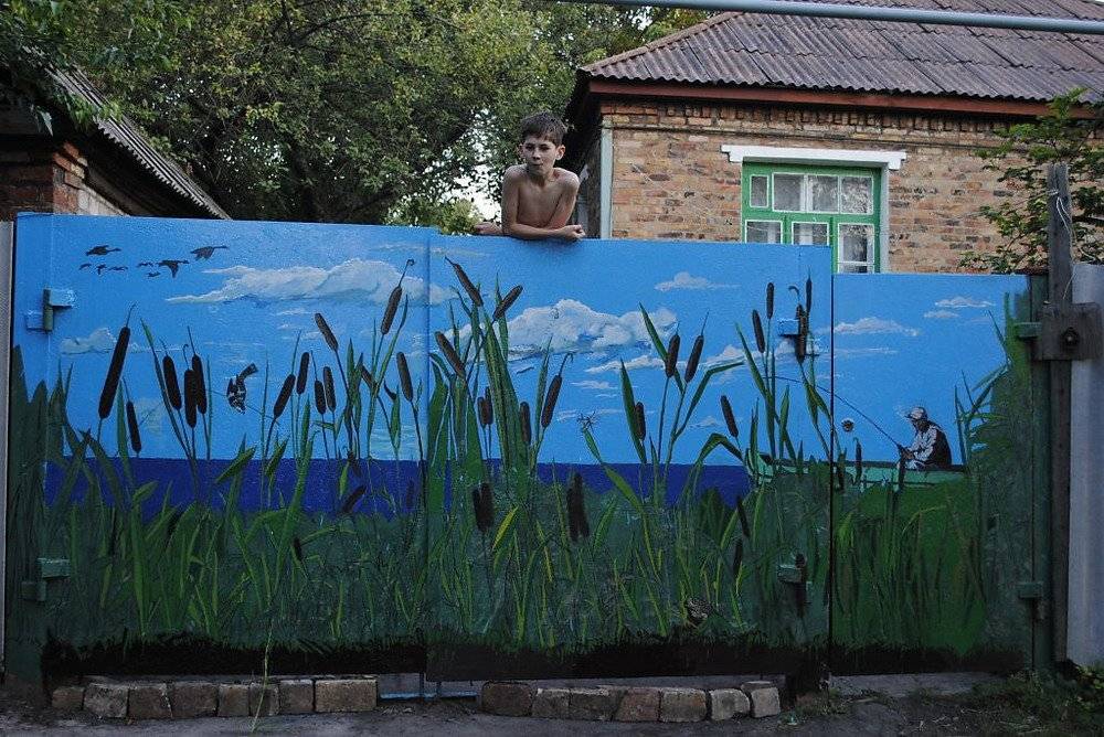 Рисунки на заборе на даче своими руками: фото, что можно нарисовать, как раскрасить, роспись