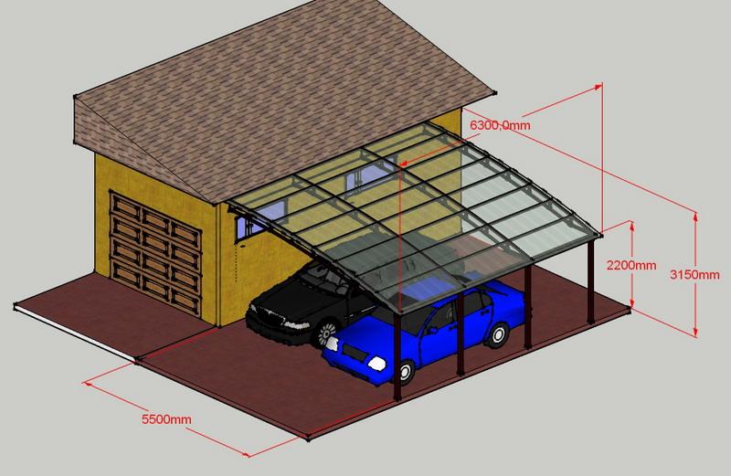 Проекты гаражей с хозблоком и навесом под одной крышей: строительство на 1 машину