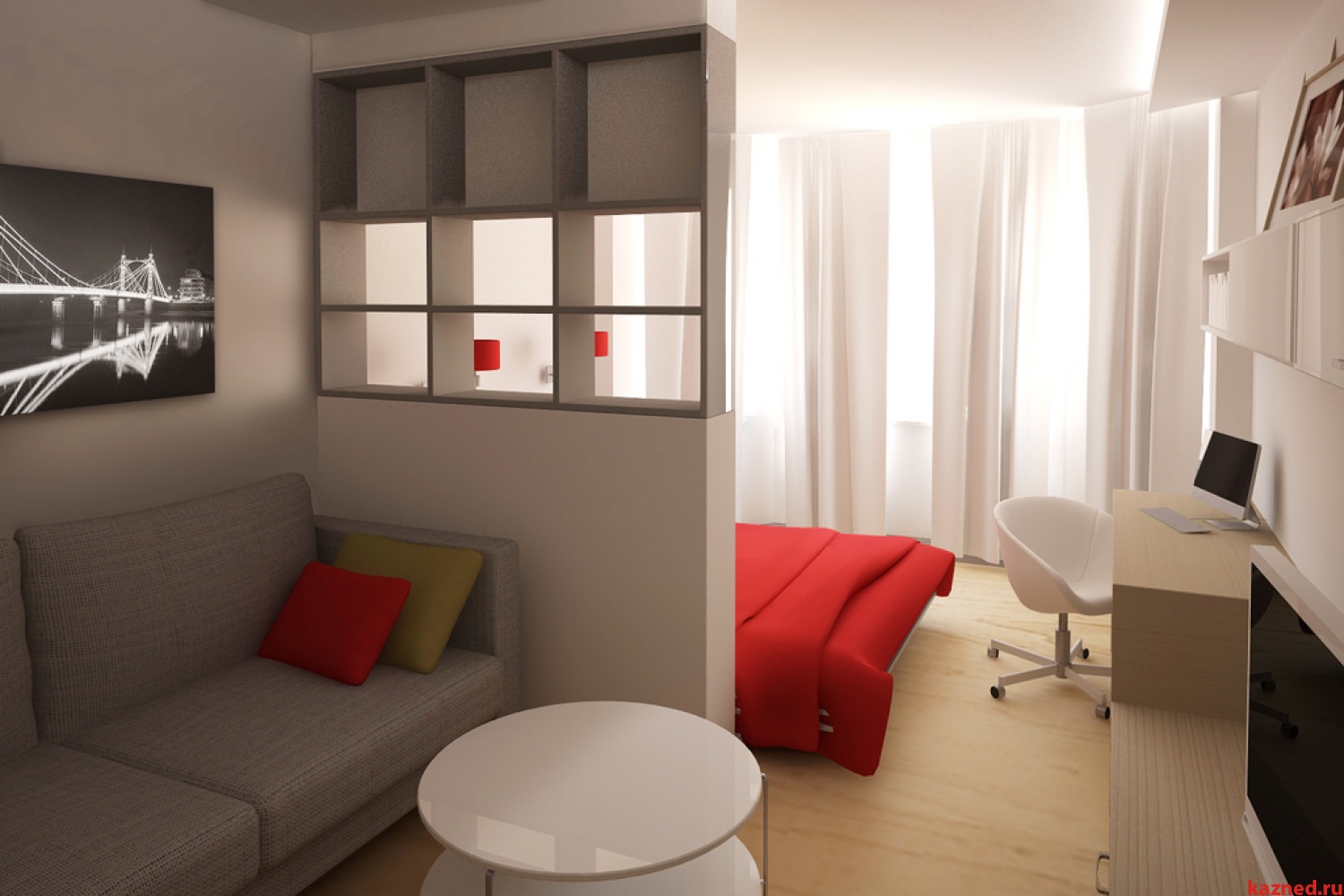Гостиная и спальня в одной комнате: 6 идей для зонирования пространства