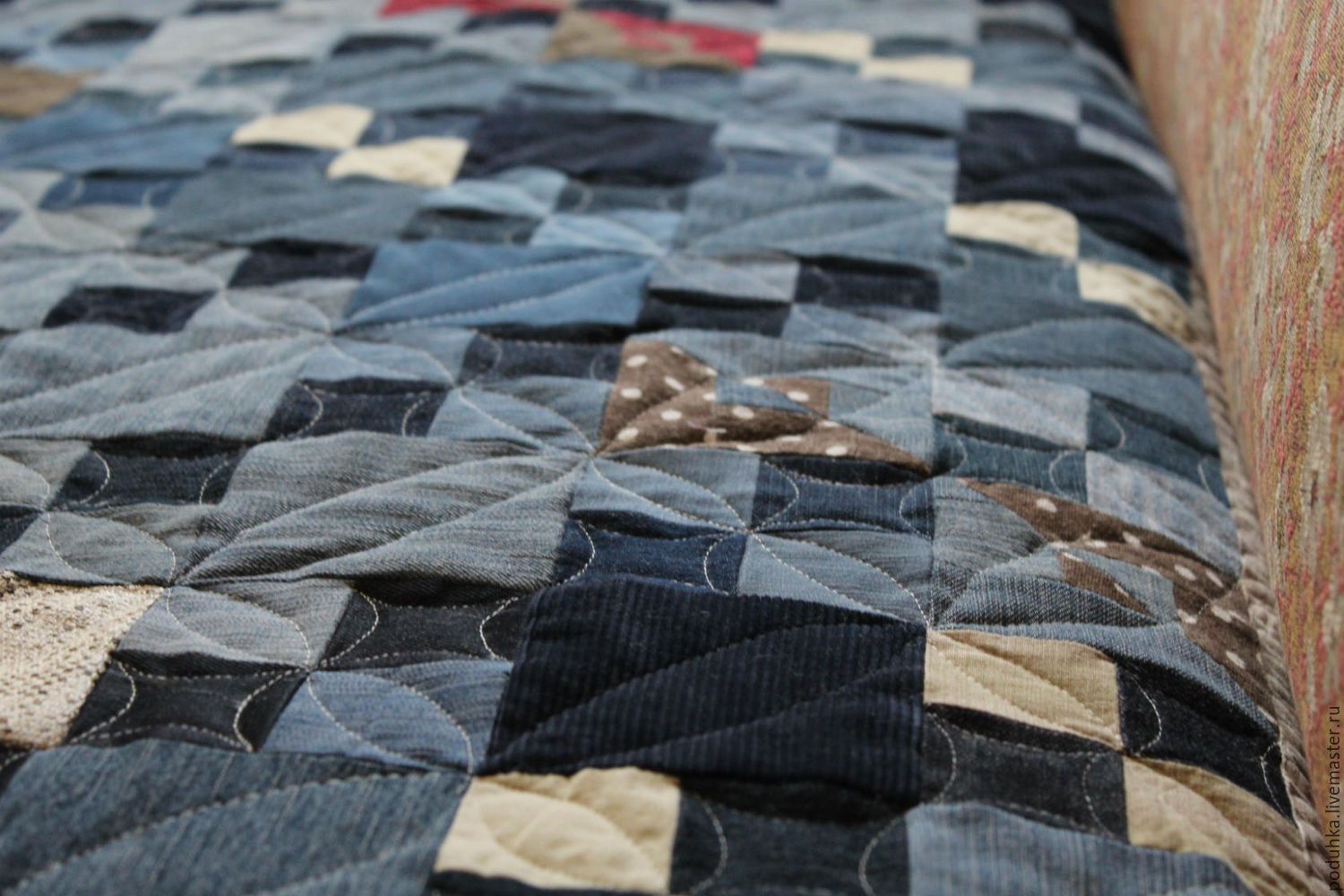 Интерьер пэчворк лоскутное шитье джинсовый рай ткань