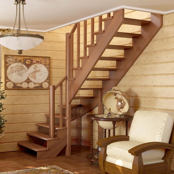 Готовые лестницы: деревянные на второй этаж, входных производитель, в доме 2 profi hobby, заготовки серийные